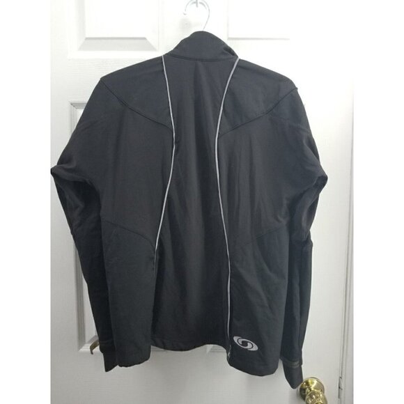 Salomon Women's Black Clima Wind Full Zip Jacket Medium Back Pouch Pocket - Picture 2 of 9